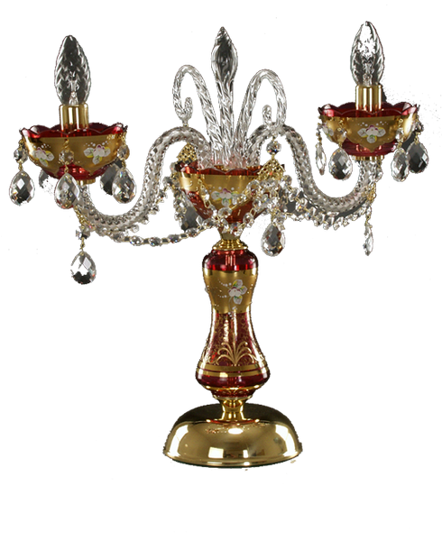 Stolní lampa SE 50 632/2JK zdobená malovaným sklem